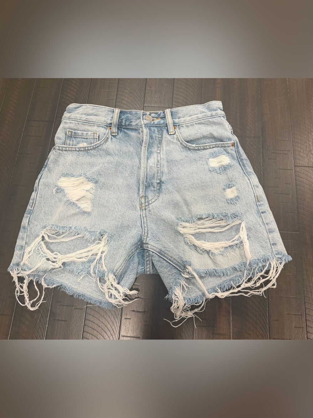 PacSun Light Wash Ripped Denim Cutoff Shorts